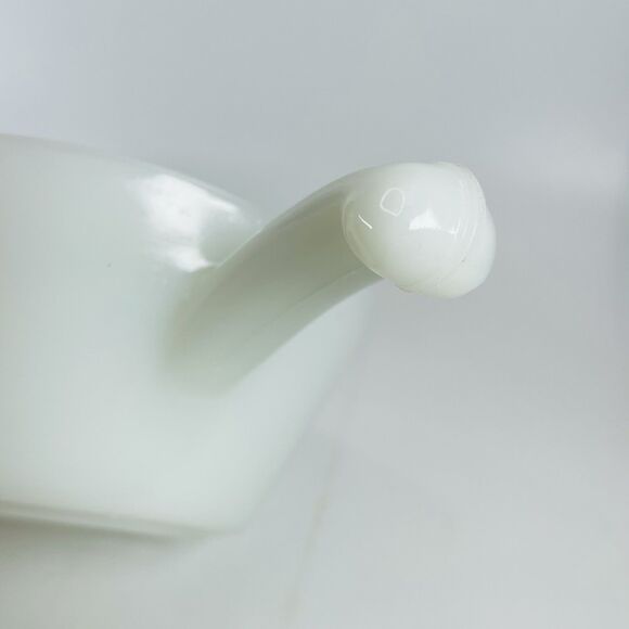 4 Vintage Anchor Hocking Oven Proof Milk Glass Handled Chili Soup Bowls Set Of 4 - Picture 6 of 11